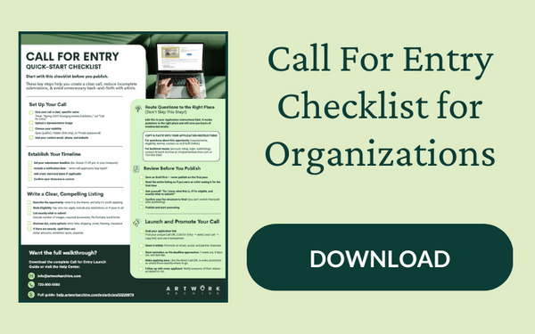 How to Create Successful Calls for Entry: A Quick-Start Guide for Arts Organizations