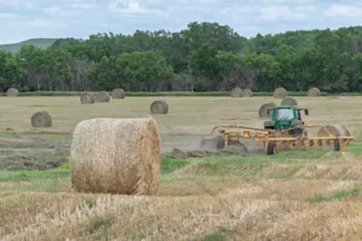 Downey ranch round hay bale