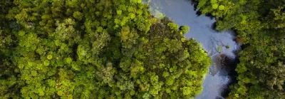 Aerial shot of river