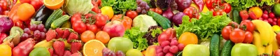 close up of many colorful fruits and vegetables