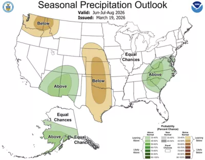 2026 US precipitation map Jun-Aug