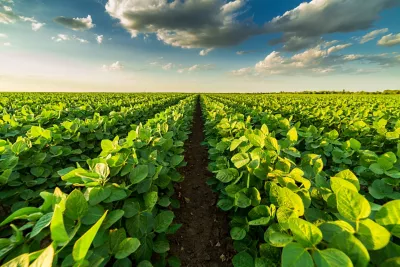 soybean rows