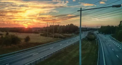 highway at sunset